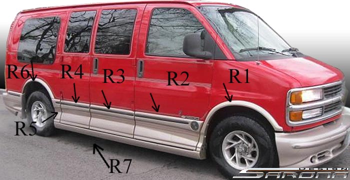 Custom Chevy Express Van  All Styles Side Skirts (1996 - 2002) - $1890.00 (Part #CH-016-SS)